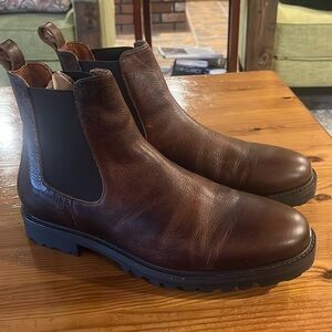 PATINA  PORTLAND LEATHER GOODS Brown Leather/Suede Chelsea Boots w/box size 11.5